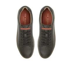 Black & Brown Leather Cup Sole Sneakers