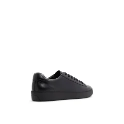 Black Leather Cup Sole Sneakers