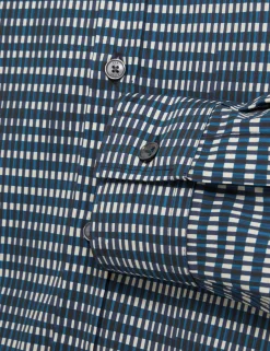 Blurred Check Cotton Long Sleeve Shirt