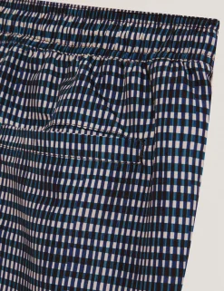Blurred Check Mid-Length Swim Shorts