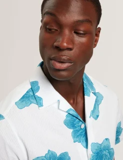 Bold Floral Seersucker Short Sleeve Shirt