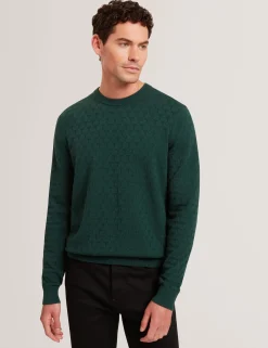 Branded Texture Crew Neck Jumper