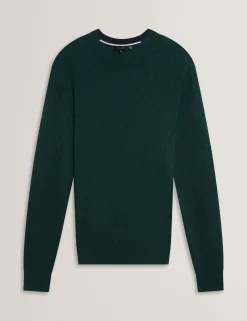 Branded Texture Crew Neck Jumper