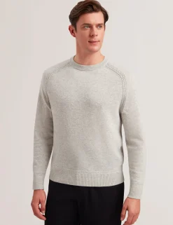Cashmere Cable Detail Crew Neck Jumper