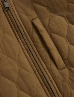 Diamond Quilted Zip Bomber Jacket