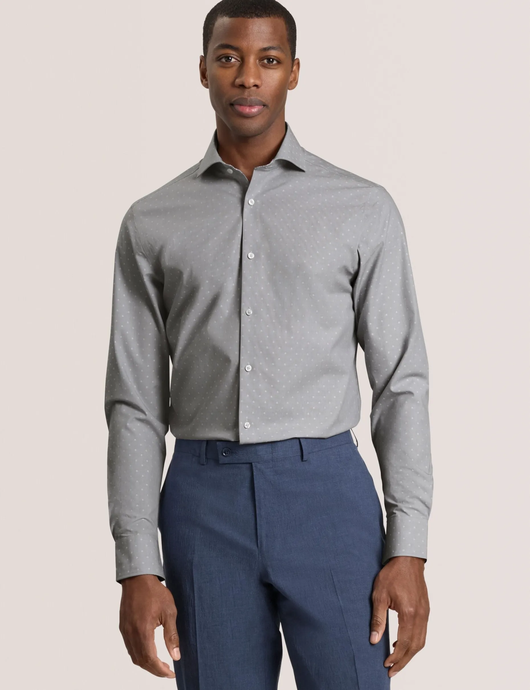 Dobby Stretch Cotton Slim Fit Shirt