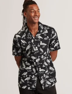 Duck Print Cotton Short Sleeve Shirt