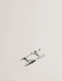 Fish Shape Branded Metal Cufflinks