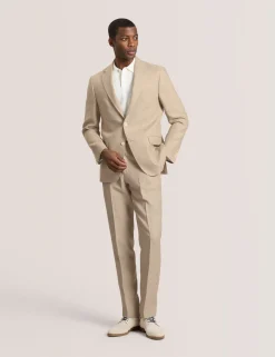 Flat Front Linen Suit Pant