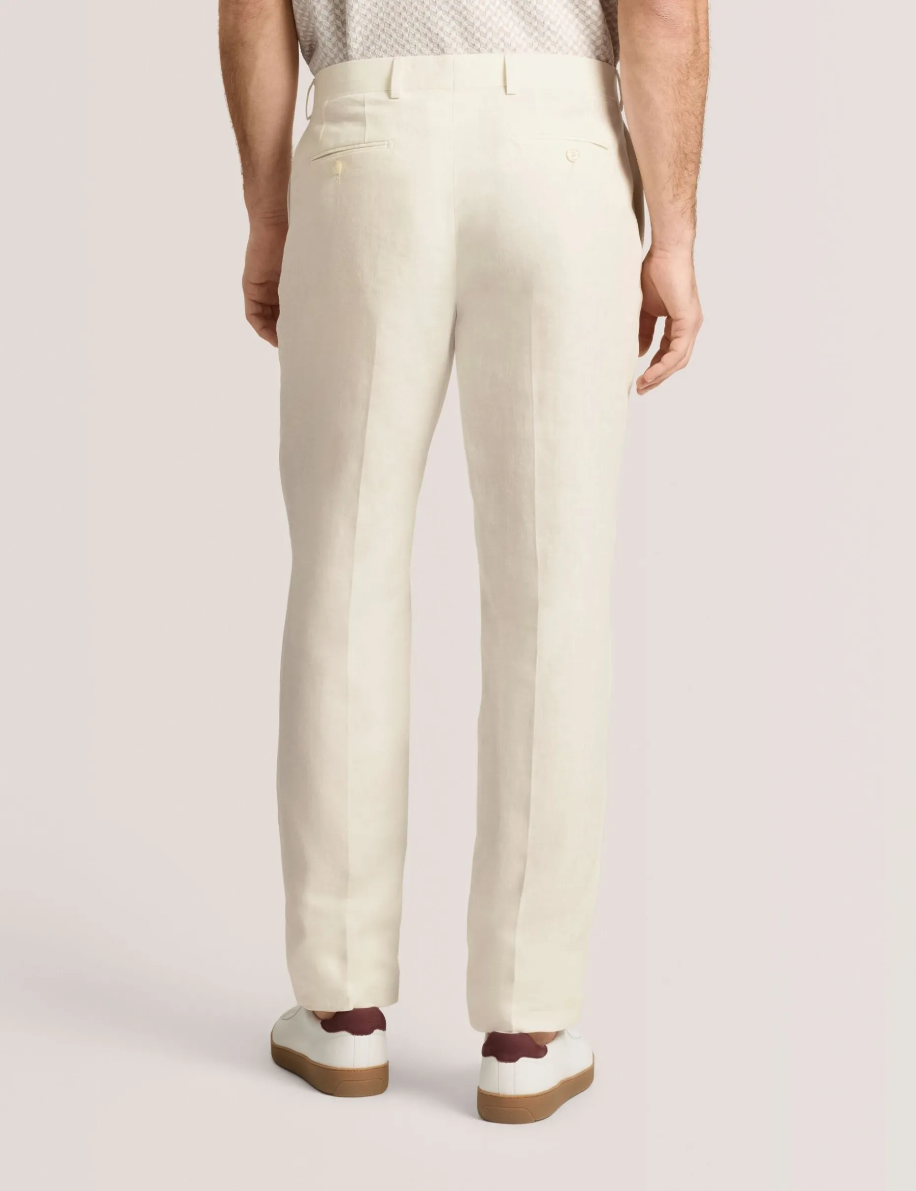 Flat Front Linen Suit Pant