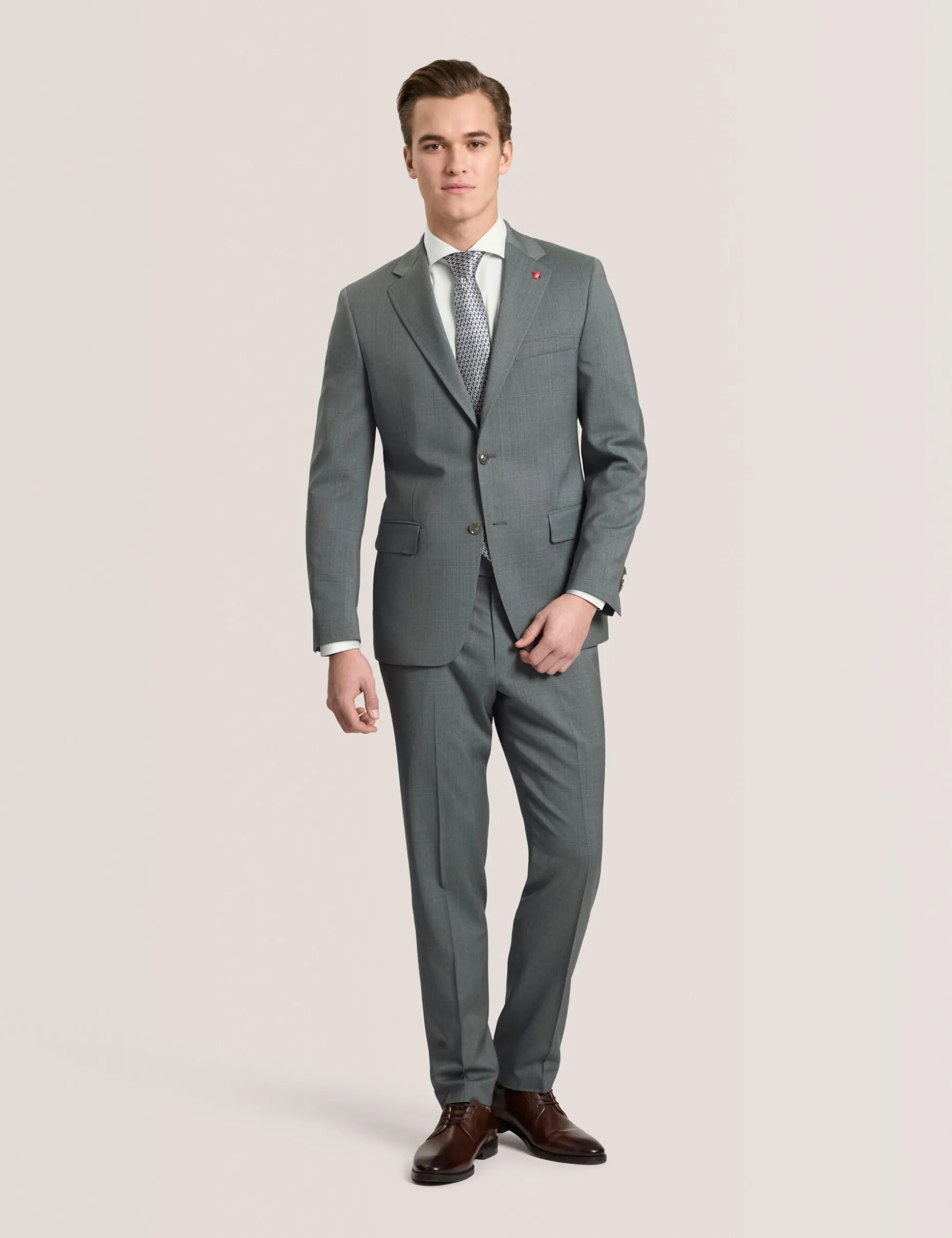 Flat Front Plaid Suit Pant