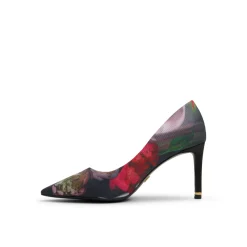 Floral Print Pointed Toe Heeled Pumps