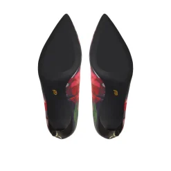 Floral Print Pointed Toe Heeled Pumps