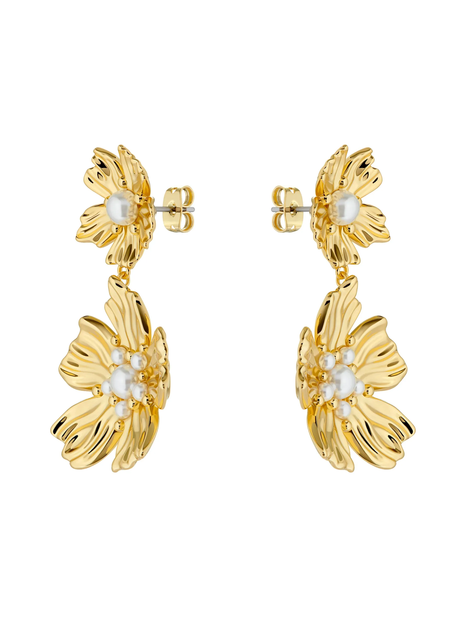 Flower Statement Drop Earrings