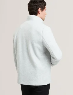 Funnel Neck Zip-Up Fleece Jacket