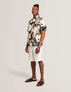Garden Print Relaxed Short Sleeve Shirt