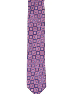 Geometric Tile Print Silk Tie