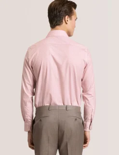 Geo Print Stretch Cotton Slim Fit Shirt