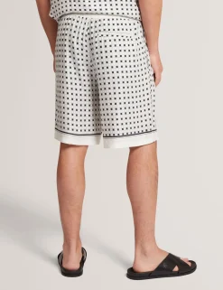 Geo Tile Print Relaxed Pull-On Shorts