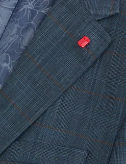 Glen Check Cotton Blend Suit Jacket