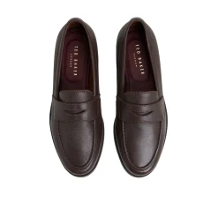 Grained Leather Penny Loafers
