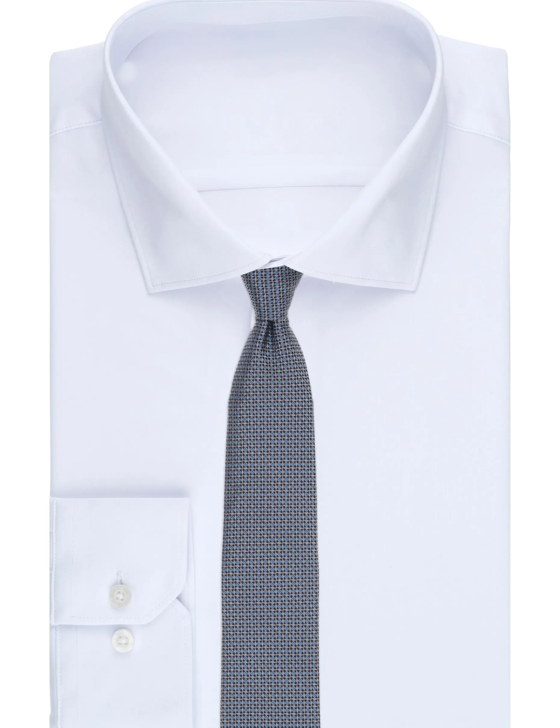 Grid Dot Silk Tie