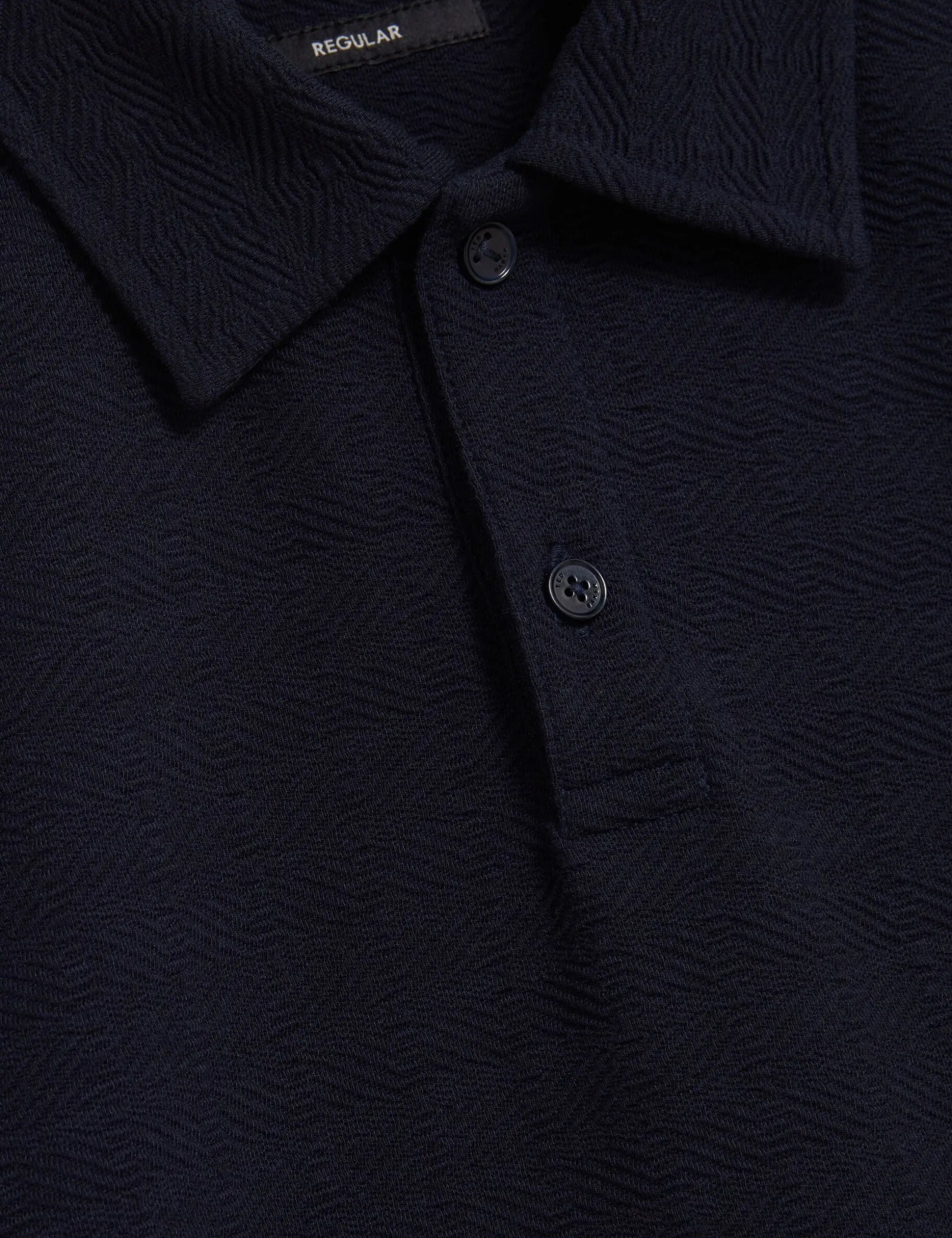 Grid Texture Woven Short Sleeve Polo