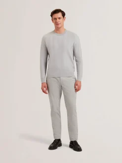 Herringbone Knit Crew Neck Sweater