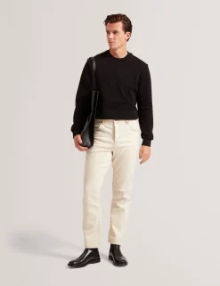 Herringbone Texture Crew Neck Sweatshirt
