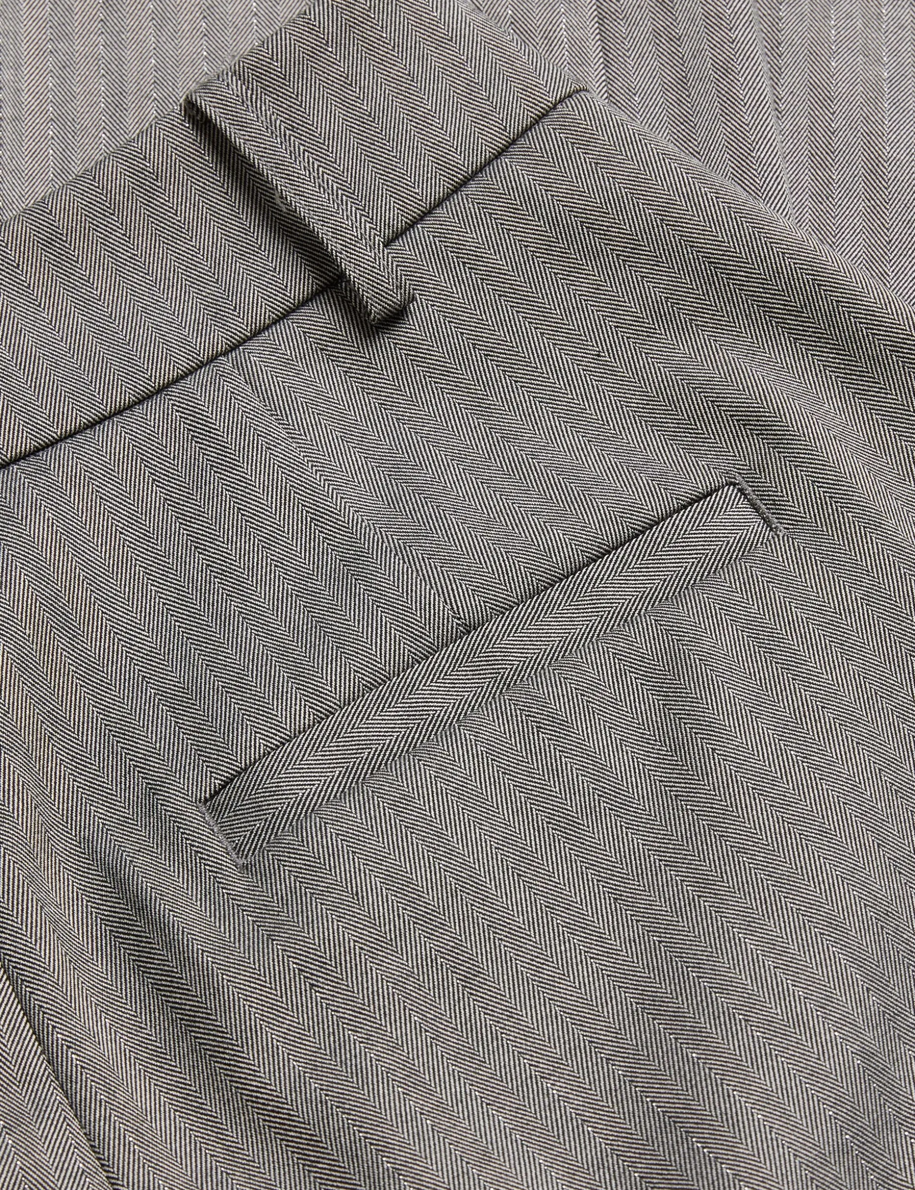 Herringbone Wide Leg Tailored Trousers