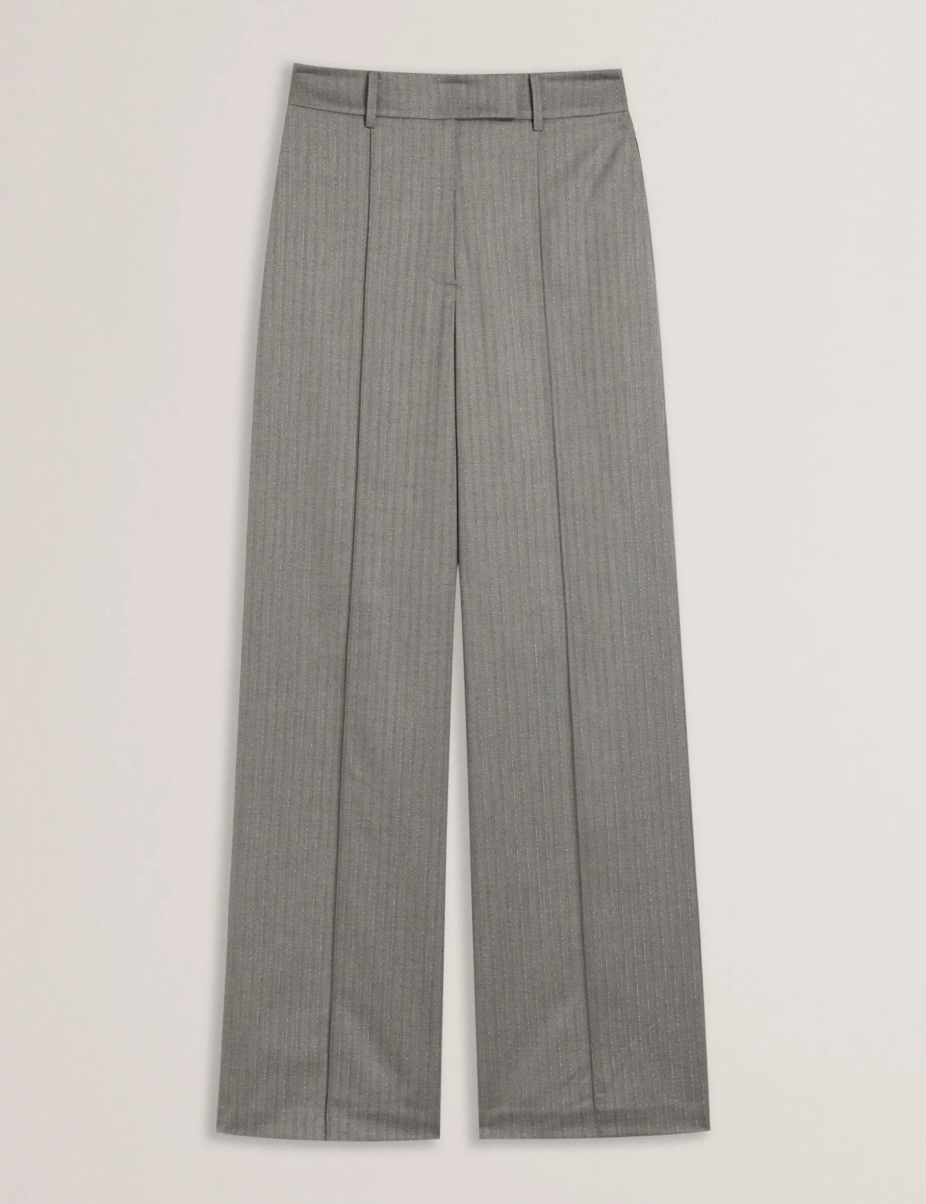 Herringbone Wide Leg Tailored Trousers