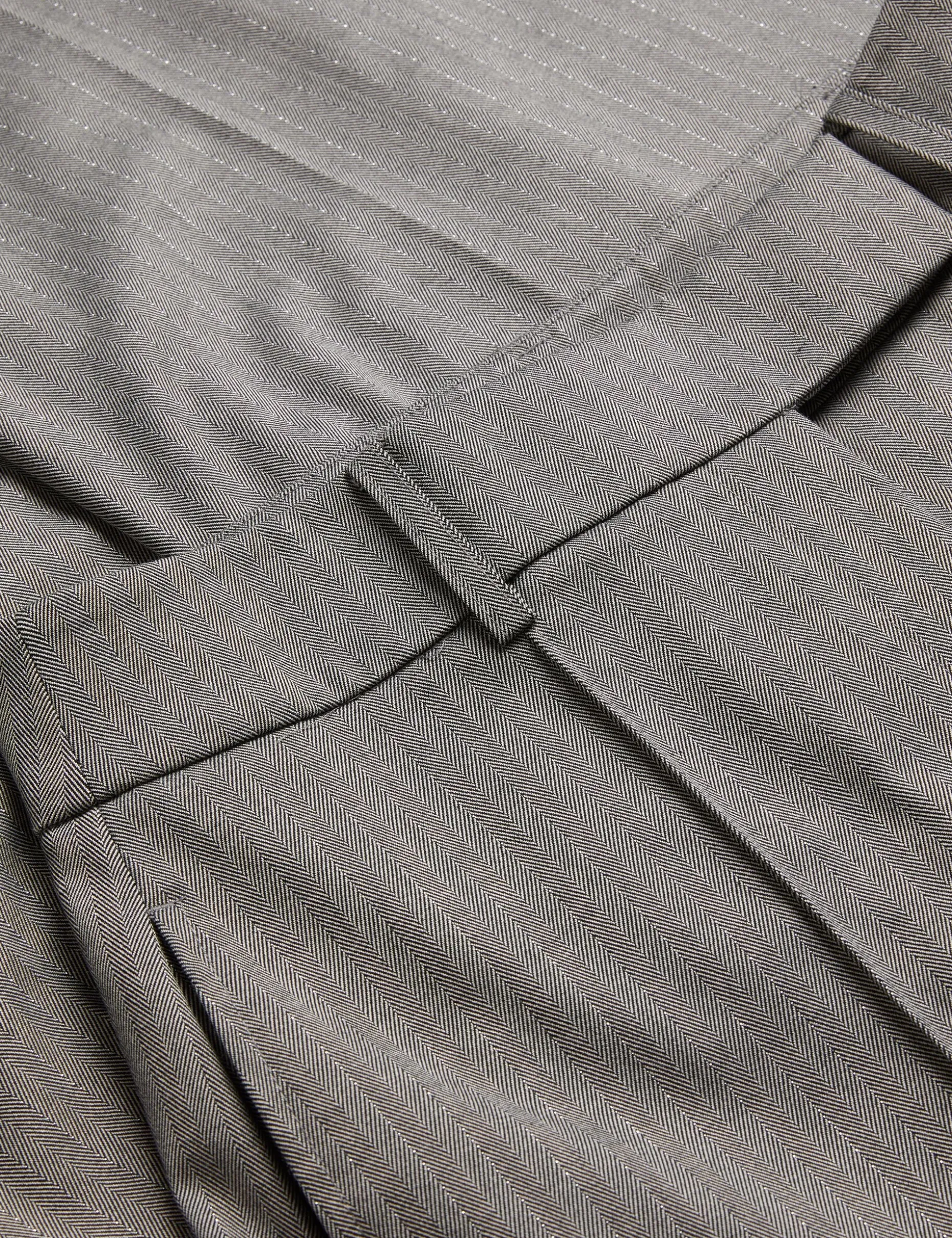 Herringbone Wide Leg Tailored Trousers