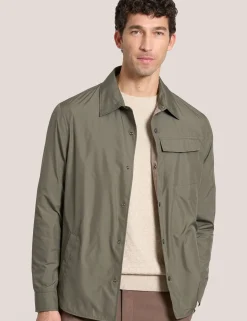 Houndstooth Cotton Blend Coach Jacket
