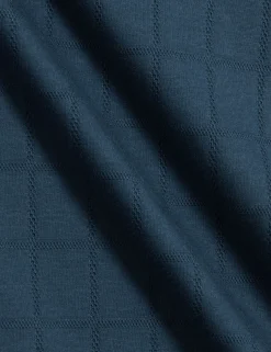 Jacquard Textured Grid Cotton T-Shirt