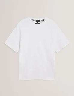 Jacquard Textured Grid Cotton T-Shirt