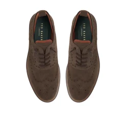 Leather Suede Wingtip Oxford Shoes