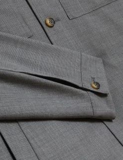 Lightweight Wool Blend Shirt Jacket