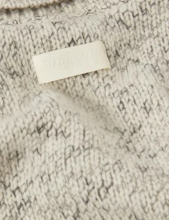 Melange Knit Long Sleeve Polo Shirt