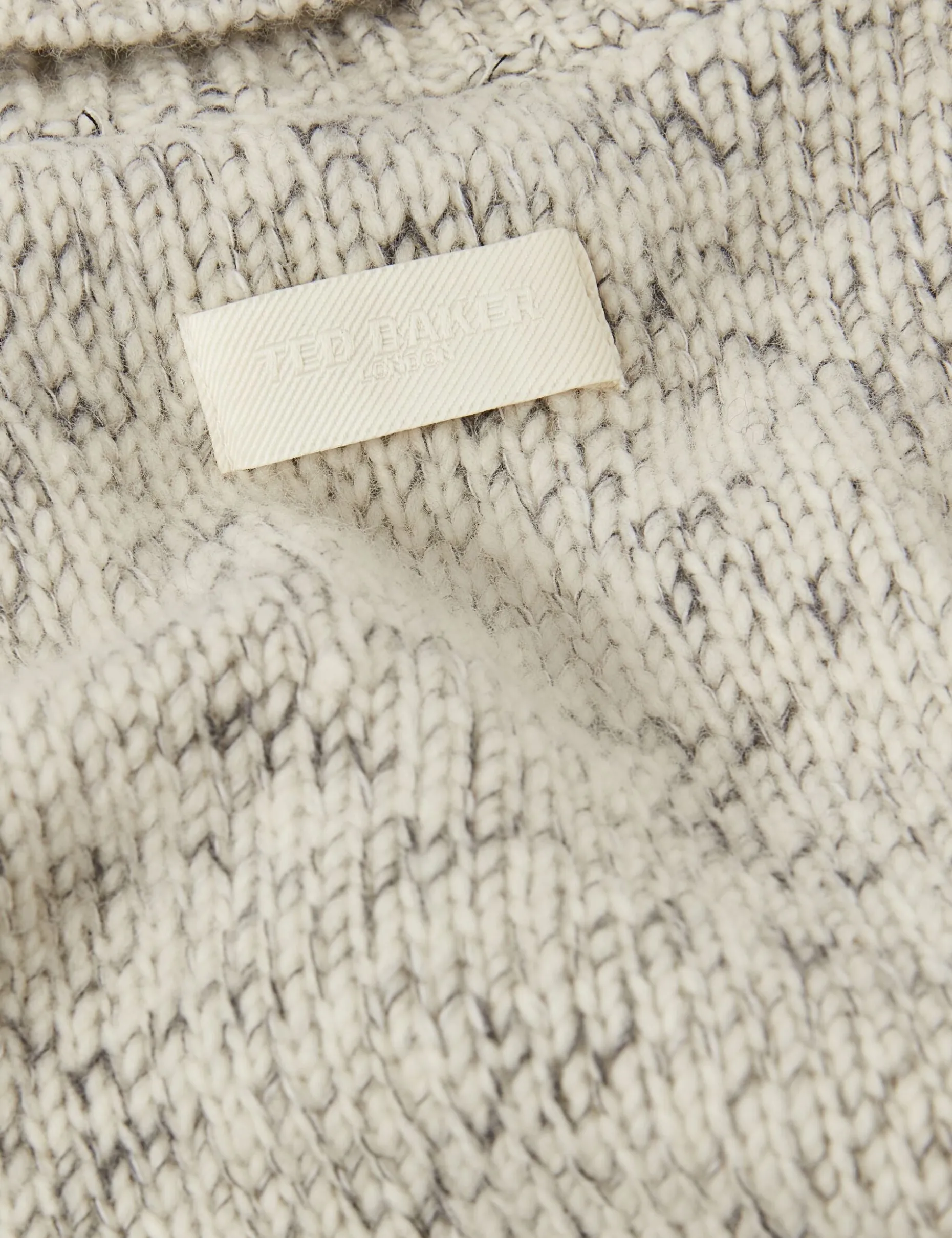 Melange Knit Long Sleeve Polo Shirt