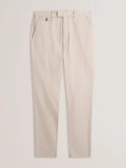 Micro Houndstooth Slim Fit Pants