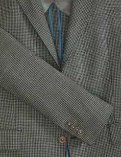 Mini Check Wool Modern Fit Suit Jacket