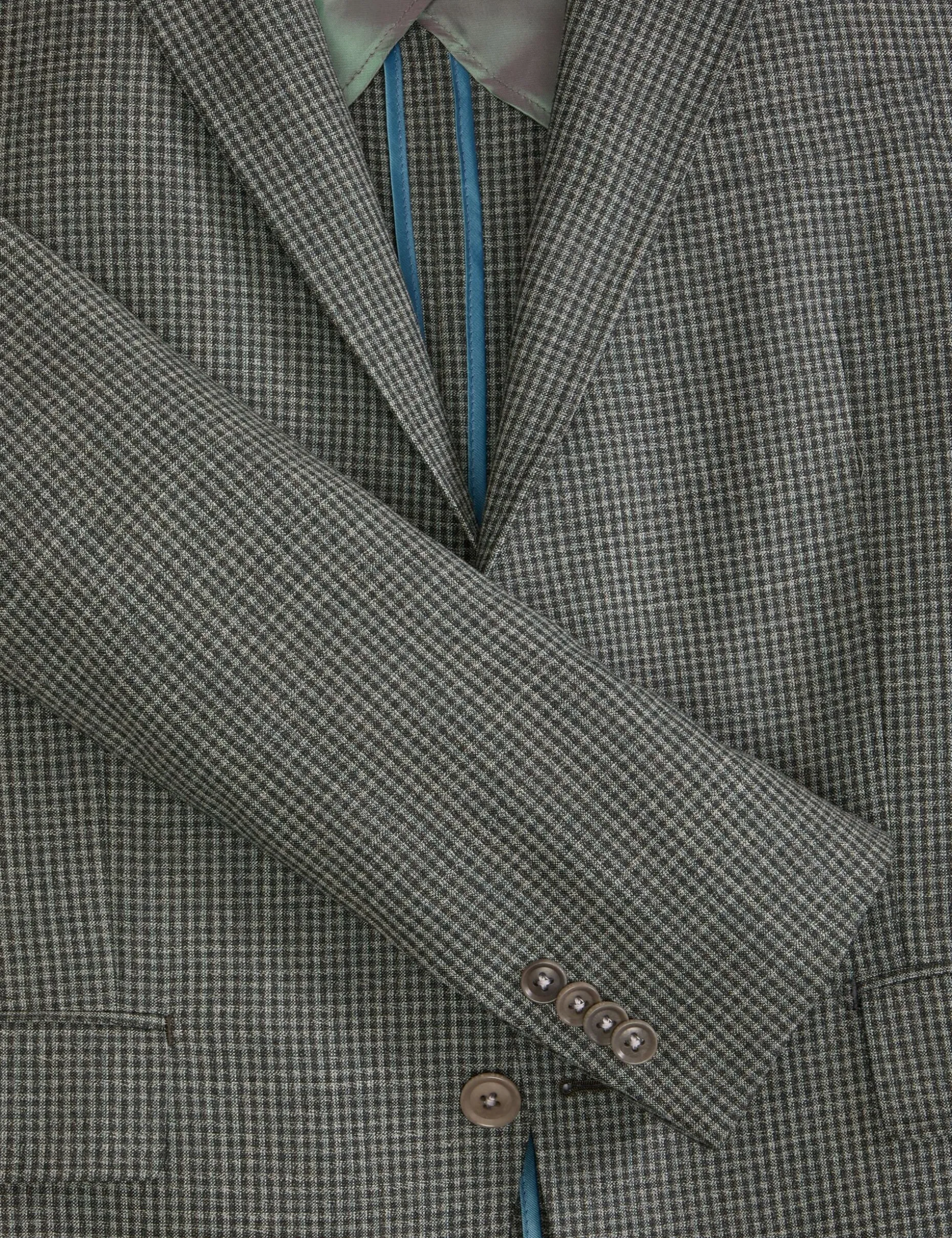 Mini Check Wool Modern Fit Suit Jacket