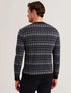 Ombre Jacquard Crew Neck Jumper