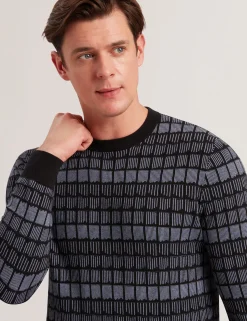 Ombre Jacquard Crew Neck Jumper