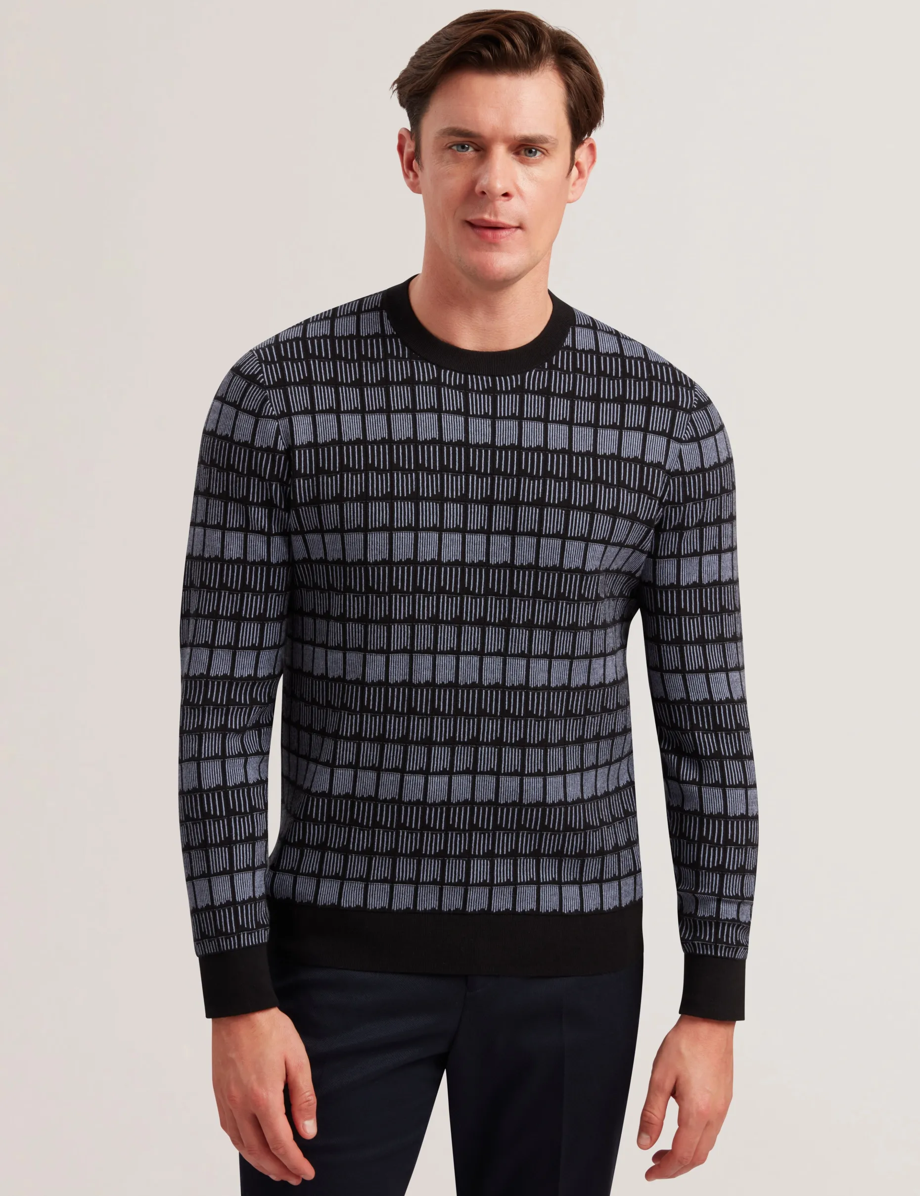 Ombre Jacquard Crew Neck Jumper