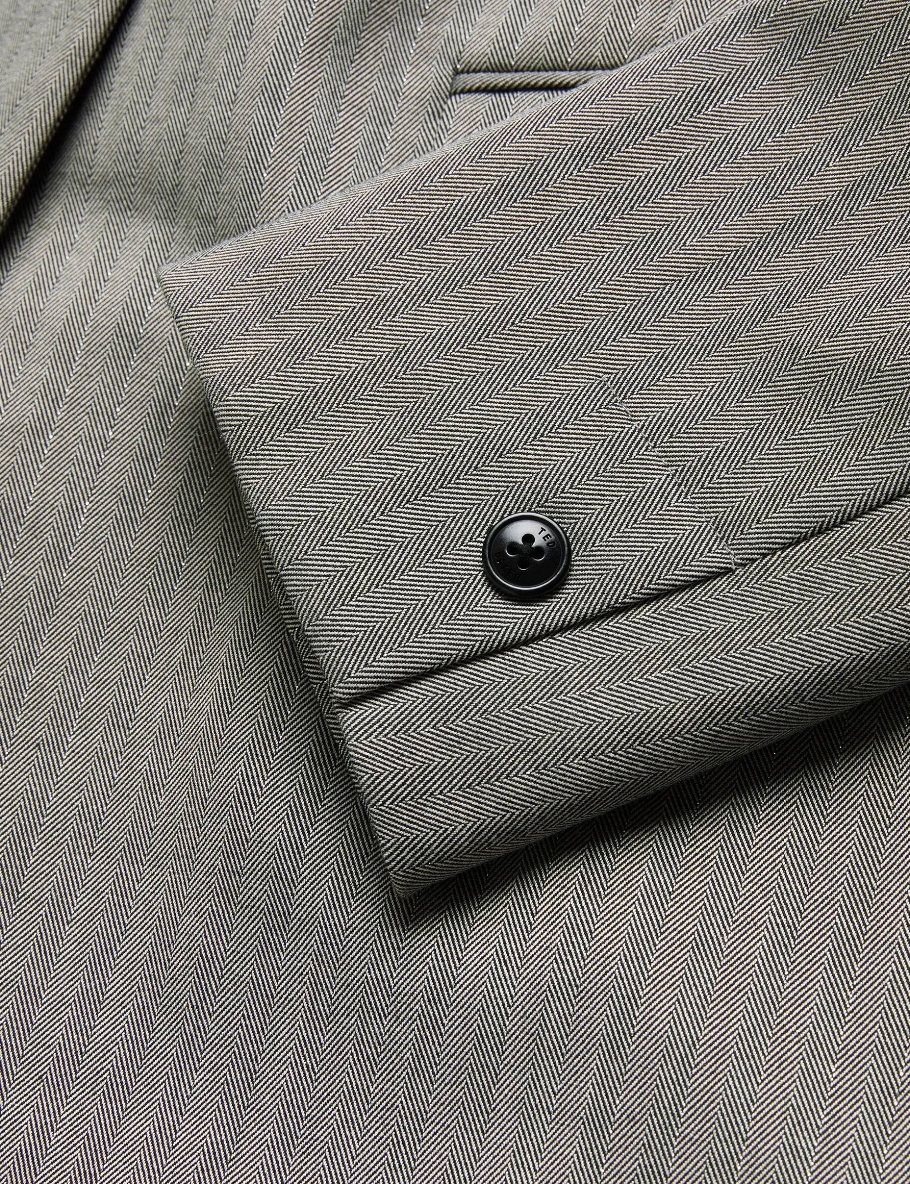 Oversized Herringbone Single Breasted Blazer
