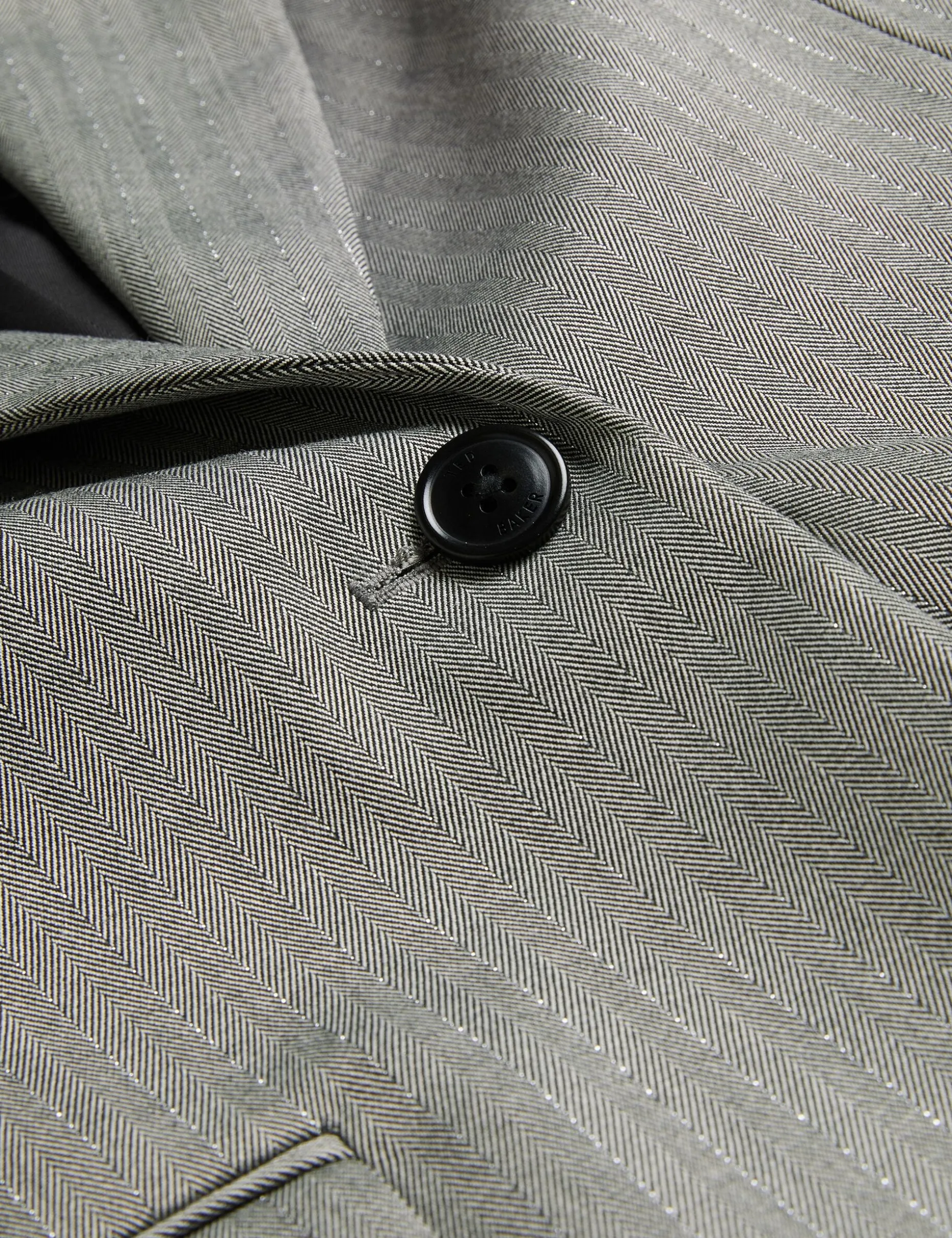 Oversized Herringbone Single Breasted Blazer
