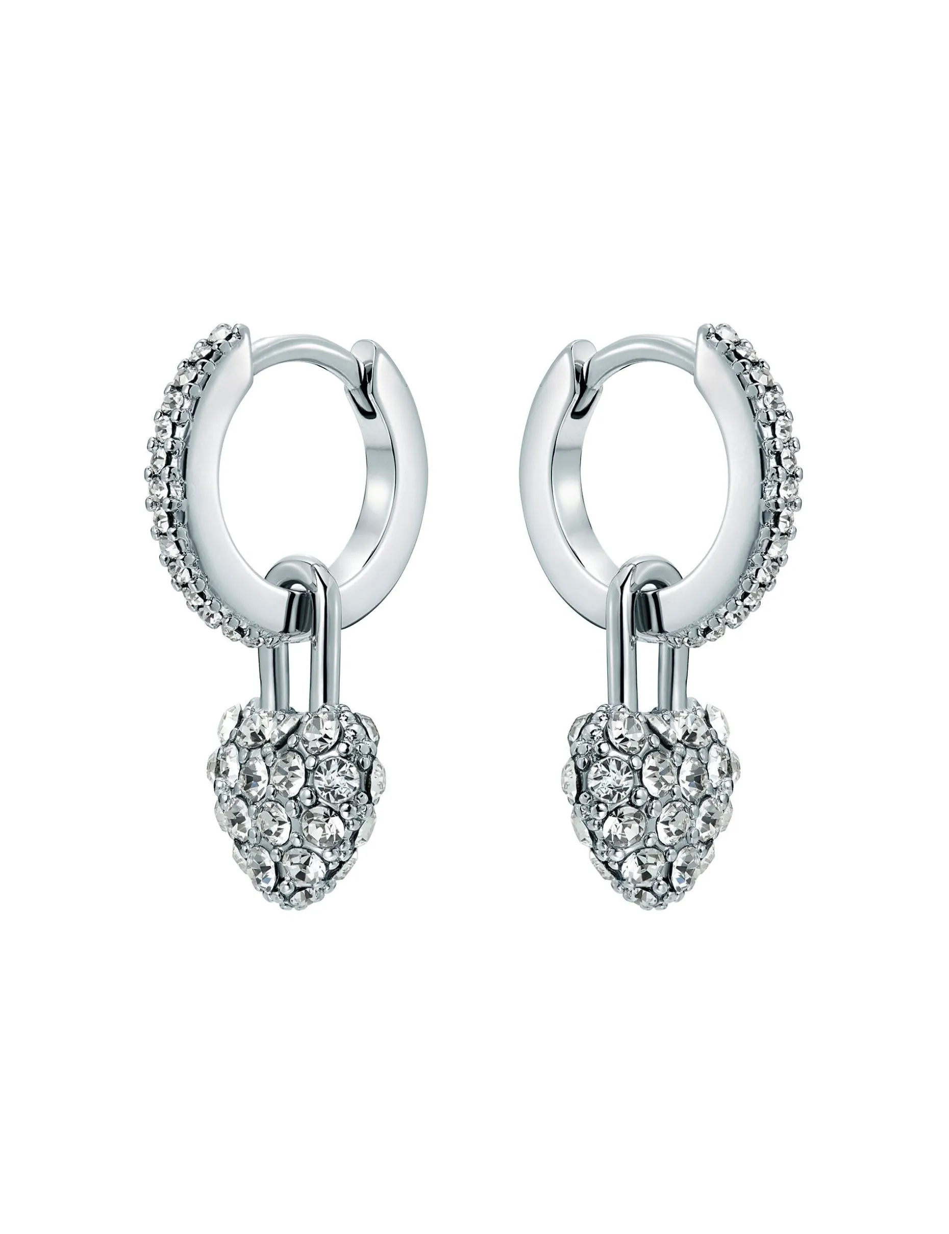 Pave Crystal Padlock Huggie Earrings
