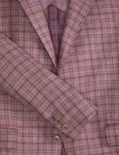 Plaid Silk Blend Woven Blazer