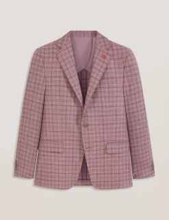 Plaid Silk Blend Woven Blazer